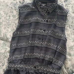 Black and White Polka Dot Sleeveless Blouse